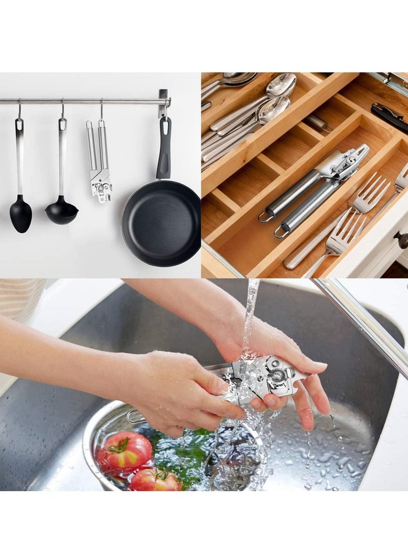 Generic - Versatile Manual Can Opener – Made of stainless steel, food-safe and easy to use, ideal for the kitchen to open cans, jars, and beverage bottles. Smooth edge for safety. - Image 1