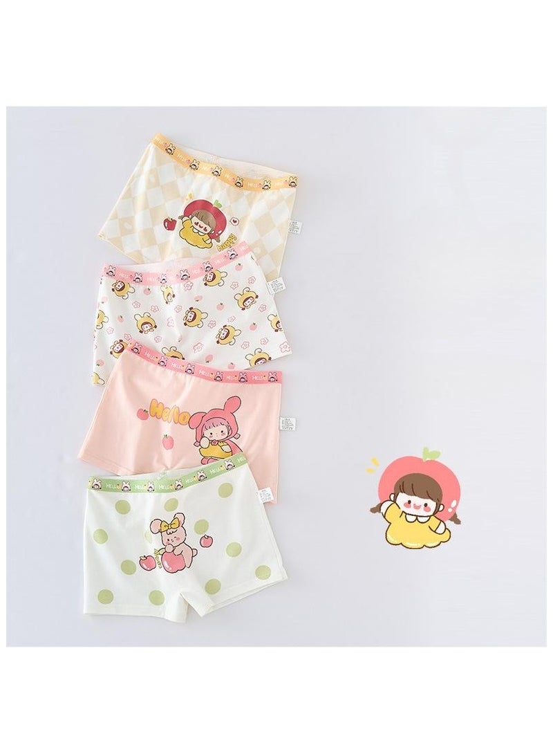Fashionable Little Girl Cute Style Printed Four Boxer Briefs Suitable For Ages 3-10 - Image 1