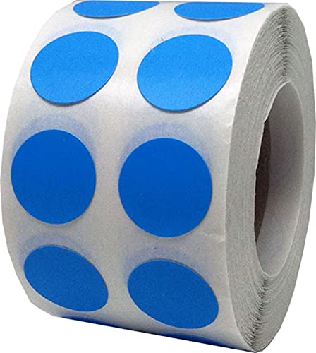 InStockLabels.com Light Blue Color Coding Labels for Organizing Inventory 0.50 Inch Round Circle Dots 1,000 Total Adhesive Stickers On A Roll - Image 2