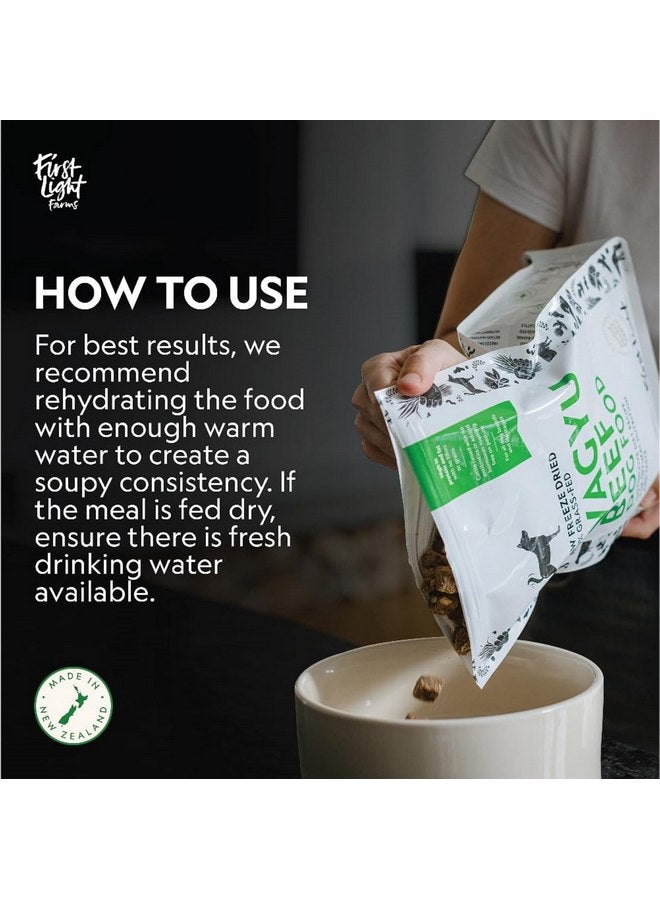 فيرست لايت طعام الكلاب المجفف بالتجميد من First Light Farms للأكلات الانتقائية | تركيبة خالية من الحبوب وغنية بالبروتين لجميع السلالات ومراحل الحياة | لحم واغيو ممتاز ومعتمد من منظمة إنسانية | كيس 1.5 رطل - Image 3