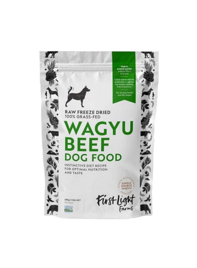 فيرست لايت طعام الكلاب المجفف بالتجميد من First Light Farms للأكلات الانتقائية | تركيبة خالية من الحبوب وغنية بالبروتين لجميع السلالات ومراحل الحياة | لحم واغيو ممتاز ومعتمد من منظمة إنسانية | كيس 1.5 رطل - Image 1