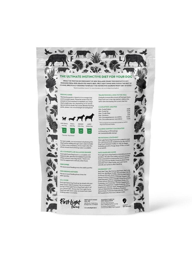 فيرست لايت طعام الكلاب المجفف بالتجميد من First Light Farms للأكلات الانتقائية | تركيبة خالية من الحبوب وغنية بالبروتين لجميع السلالات ومراحل الحياة | لحم واغيو ممتاز ومعتمد من منظمة إنسانية | كيس 1.5 رطل - Image 2