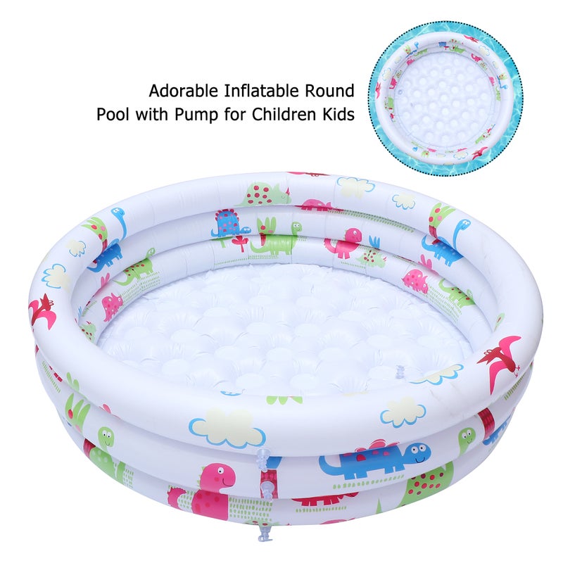 1 Set Adorable Inflatable Round Pool with Pump for Children Kids - Image 1