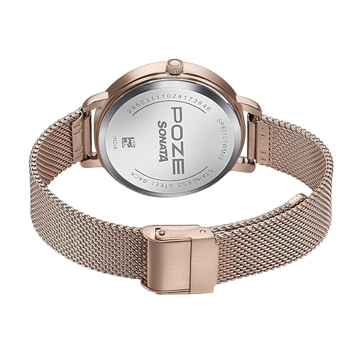 Sonata Poze Analog Quartz Rose Dial Watch for Women - Image 2