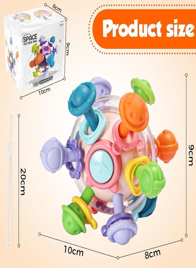 TOHIBEE Baby Montessori Sensory for 0-6 6-12 Months, Baby Teether Teething for Babies 0 3 6 9 12 18 Months, Newborn Infant Learning Developmental Gifts for 1 2 Year Old Boys Girls (Transparent Round Pink.) - Image 3