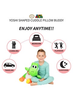 Franco Kids Bedding Super Soft Plush Cuddle Pillow Buddy, One Size, Mario Yoshi  - Image 3