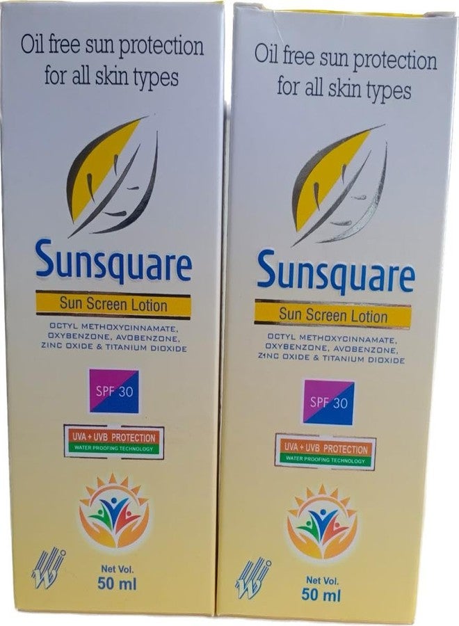 Sunsquare sunscreen lotion 50 ml with uva + uvb protection (pack of 2)