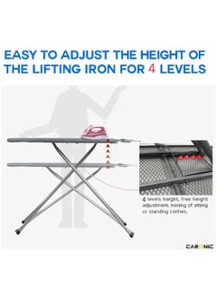 Ironing Board Foldable Lightweight Adjustable Height Safety Lock Buckle Anti-Slip Screw 144x38 cm - pzsku/Z00E1C2689D15BE5AB624Z/45/_/1717501033/eb62e5bc-3fe2-48eb-8af5-a1d75ca8ed22