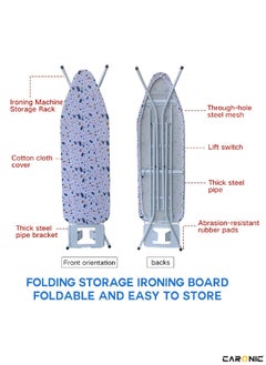 Ironing Board Foldable Lightweight Adjustable Height Safety Lock Buckle Anti-Slip Screw 144x38 cm - pzsku/Z00E1C2689D15BE5AB624Z/45/_/1717501036/ac9ceee3-2edb-4c1d-83d7-848ffbb31925