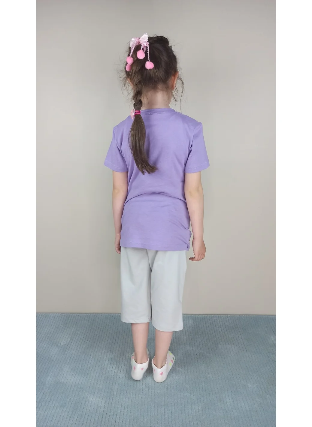 Bluence Waitress Cotton Lilac Capri Set
