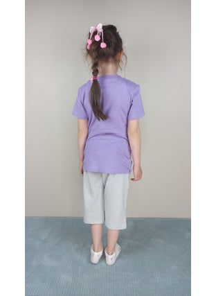 Bluence Waitress Cotton Lilac Capri Set  - Image 3