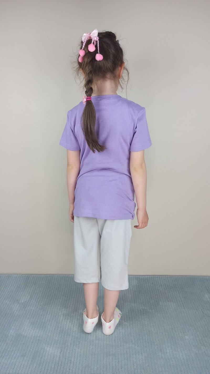 Bluence Waitress Cotton Lilac Capri Set  - Image 3