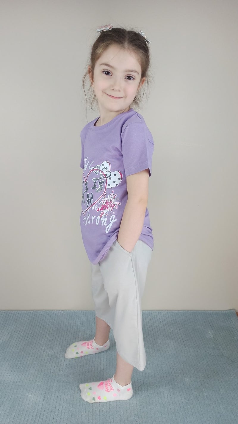 Bluence Waitress Cotton Lilac Capri Set  - Image 2