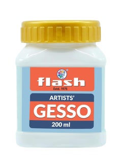 Flash Flash Gesso For Acrylic Painting-Water Base Non-Toxic Universal Gesso Paint Primer For Artist Professionals Hobby Painters (200 ml-Gesso White)  - Image 1