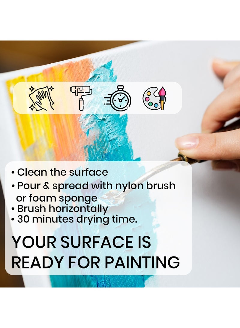 فلاش جيسو لطلاء الأكريليك - قاعدة مائية غير سامة، طلاء جيسو عالمي للفنانين المحترفين والرسامين الهواة (200 مل - جيسو أبيض) - Image 4