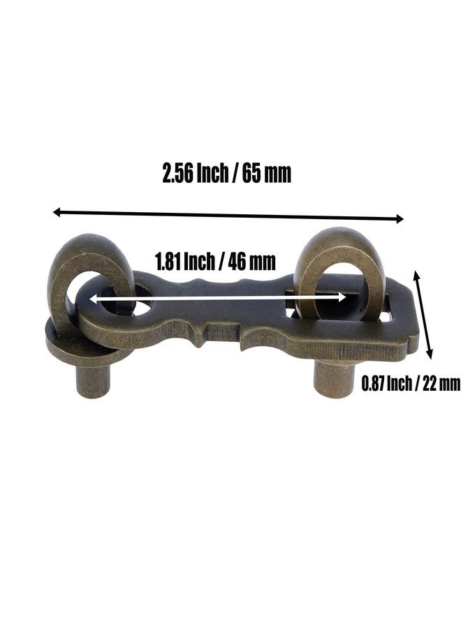 Chinflly Padlock Hasp Door Clasp,Antique Heavy Duty Door Hasp,Vintage Solid Brass Gate Latch Lock,Dark Brass Hasp - Image 2
