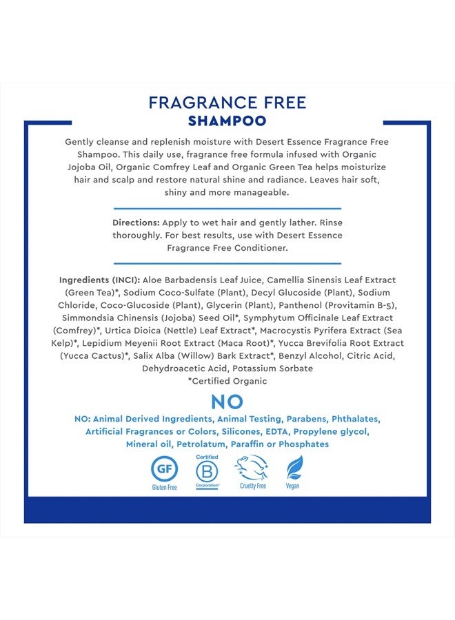 Desert Essence شامبو خالي من العطور - نقي - 8 أونصة سائلة - بدون رائحة - لمعان وبريق - يقوي الشعر - ناعم ومتجدد - شاي أخضر - فيتامينات ومعادن - زيت جوجوبا - Image 5