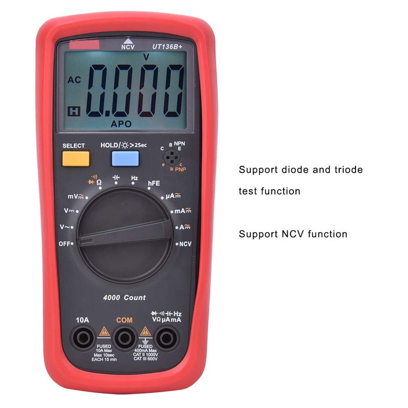 Market need oriented construction aqxreight UT136B Portable Automatic Digital Multimeter Capacitance Resistance Tester Small apartment fit - Image 3
