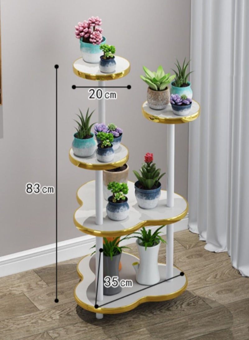 MIXDE 5 Tier Light Luxury Nordic Style Wood Floor Standing Flower Pot Plant Rack For Living Room Balcony - Image 5