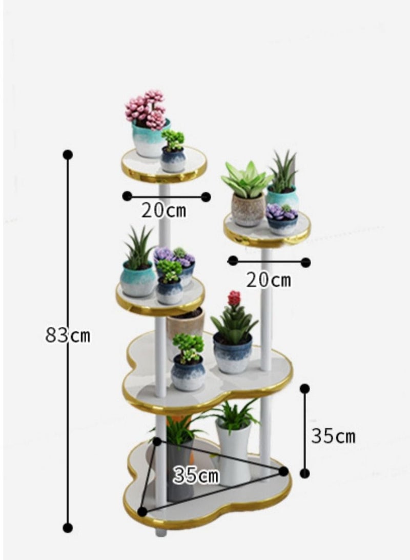 MIXDE 5 Tier Light Luxury Nordic Style Wood Floor Standing Flower Pot Plant Rack For Living Room Balcony - Image 4