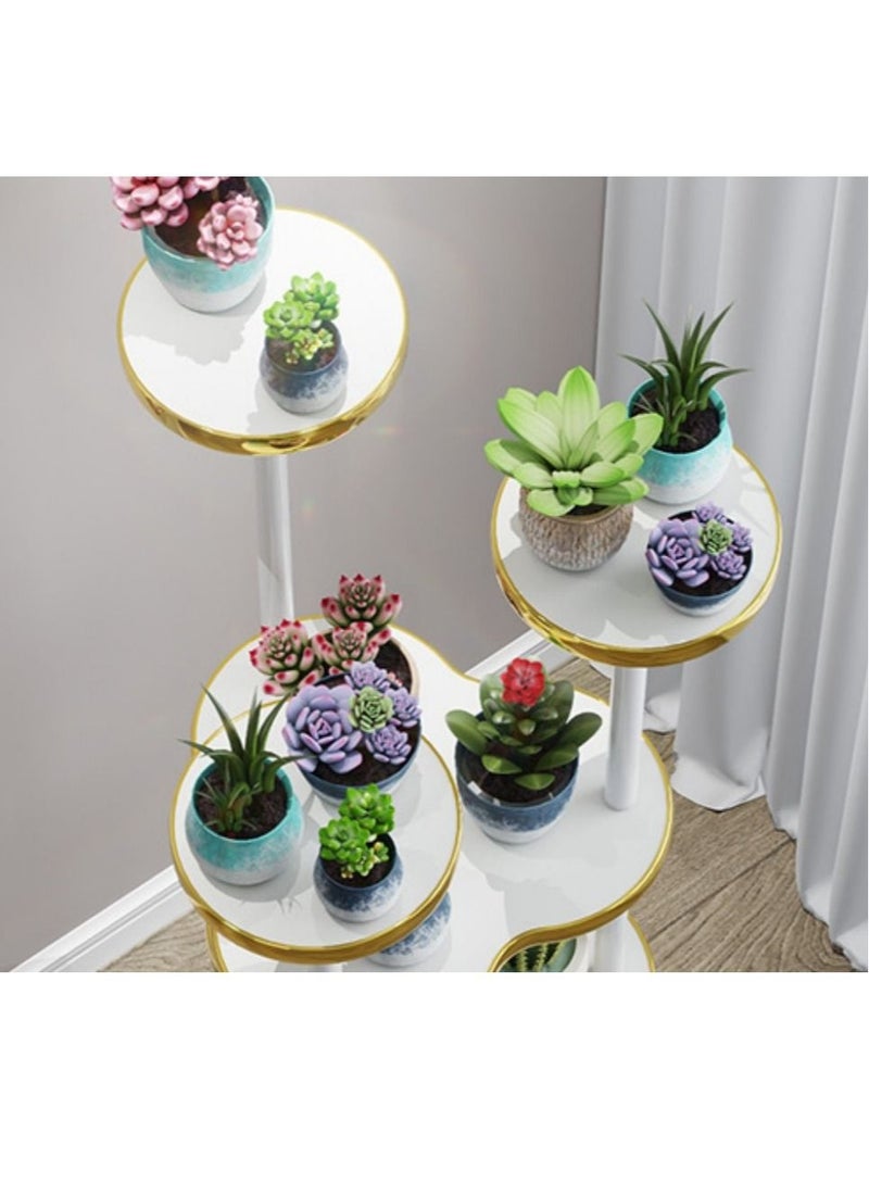 MIXDE 5 Tier Light Luxury Nordic Style Wood Floor Standing Flower Pot Plant Rack For Living Room Balcony - Image 2