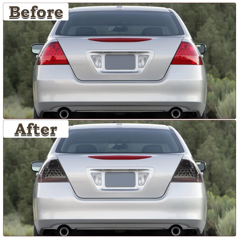 KAMDKI A Pair Smoke Black Tail Light Fit for 2006 2007 Honda Accord LX EX EXL Sedan 4-Door Rear Lamp Assembly Left Driver and Right Passenger Side W/Bulb W/O Unit Module 33551SDAA32 HO2819130 - Image 5