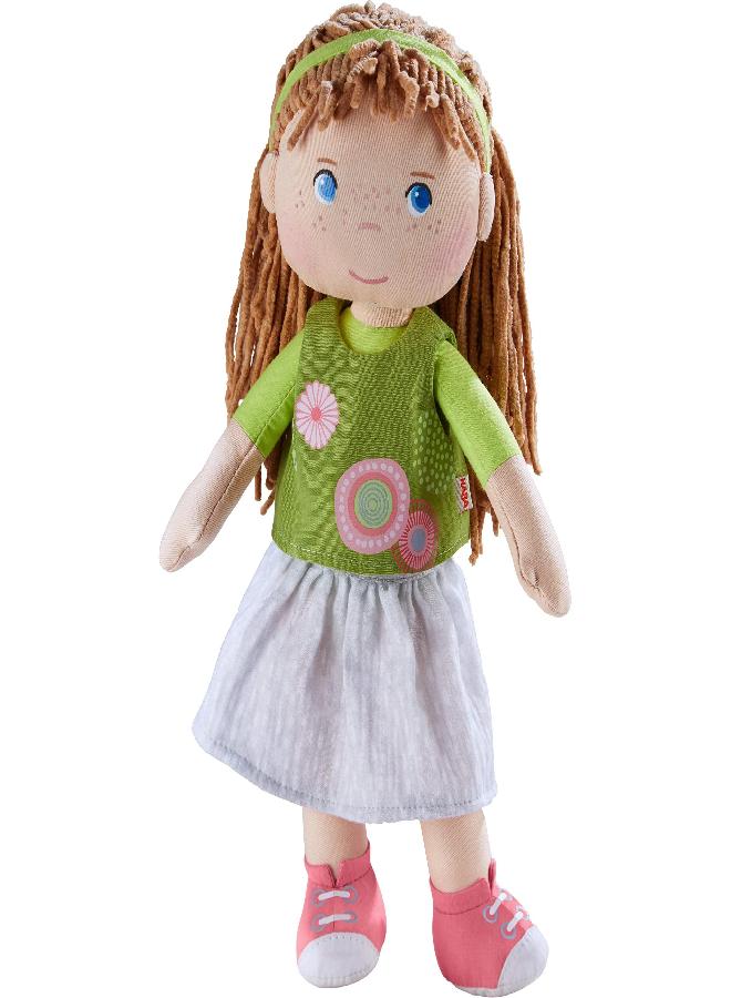 HABA 12" Soft Baby Doll Hedda with Brown Hair, Blue Eyes & Embroidered Face, Washable Toddler Doll for 18 Months+ - Image 1
