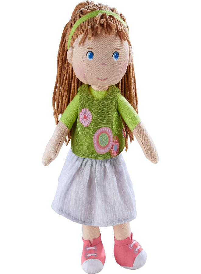 HABA 12" Soft Baby Doll Hedda with Brown Hair, Blue Eyes & Embroidered Face, Washable Toddler Doll for 18 Months+ - Image 3