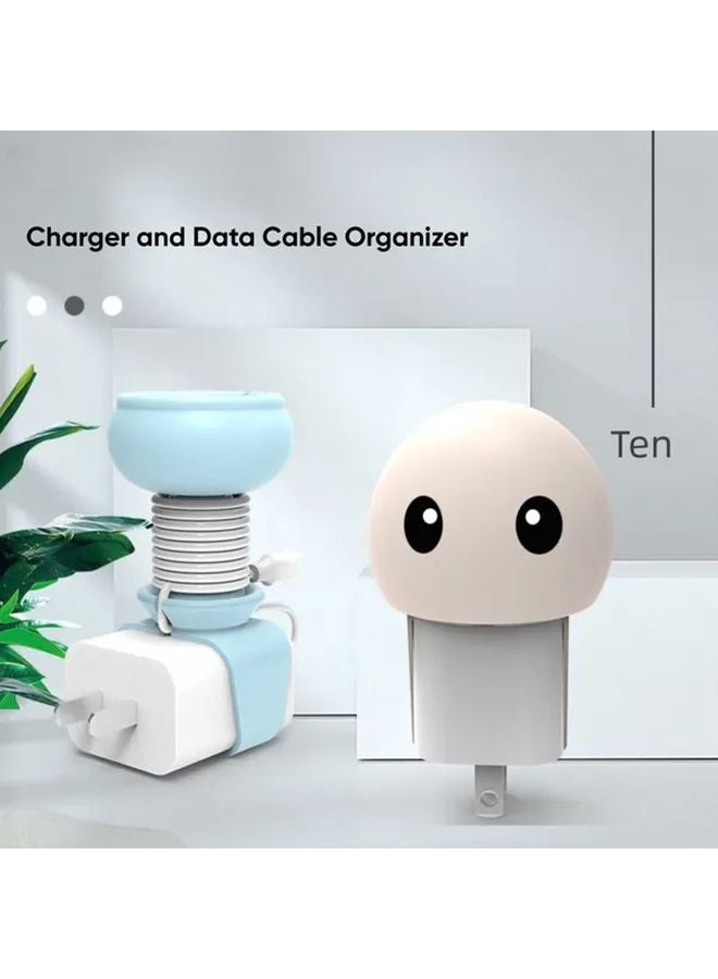 ملف كابلات السيليكون الكرتوني الوردي، منظف كابلات مدمج لتخزين أجهزة الشحن والسماعات على سطح المكتب - Image 2