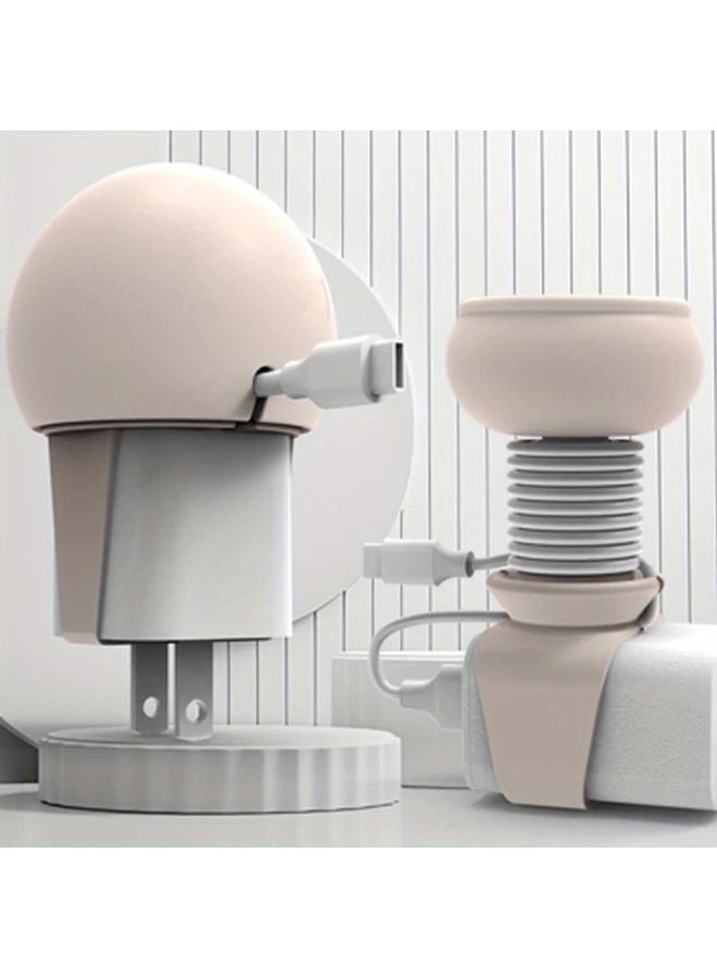 ملف كابلات السيليكون الكرتوني الوردي، منظف كابلات مدمج لتخزين أجهزة الشحن والسماعات على سطح المكتب - Image 1