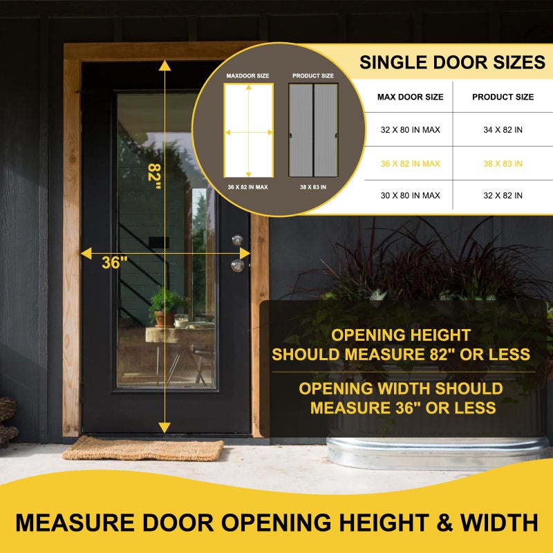 Iduontis Magnetic Screen Door For 72 X 96 Inch French Door Screen Itself Size: 74 "" X 97 "" Glass Sliding Door Heavy Duty Screen Door Mesh Curtain Keeps Bugs Out For Patio Sliding Or Large Door - Image 2