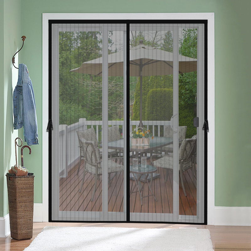 Iduontis Magnetic Screen Door For 72 X 96 Inch French Door Screen Itself Size: 74 "" X 97 "" Glass Sliding Door Heavy Duty Screen Door Mesh Curtain Keeps Bugs Out For Patio Sliding Or Large Door - Image 1