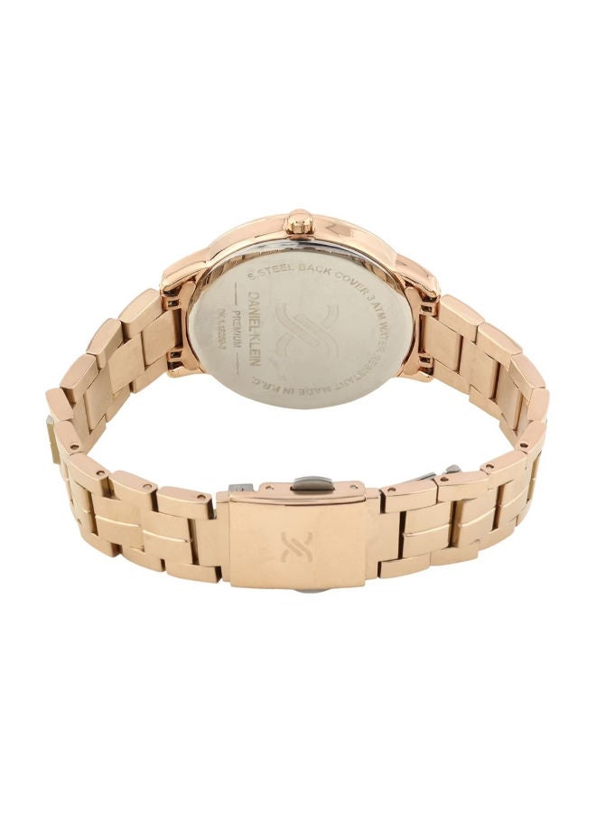 DANIEL KLEIN ساعة دانييل كلاين النسائية ذات الميناء الفضي الدائرية بسوار من الستانلس ستيل DK.1.13259-2 - Image 4