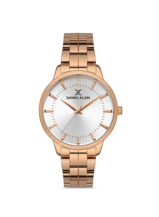 DANIEL KLEIN ساعة دانييل كلاين النسائية ذات الميناء الفضي الدائرية بسوار من الستانلس ستيل DK.1.13259-2 - Image 1