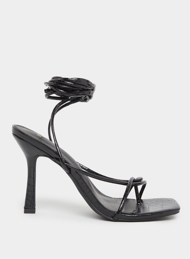 ستايلي صنادل بكعب ستيليتو برباط متقاطع سادة - Image 2