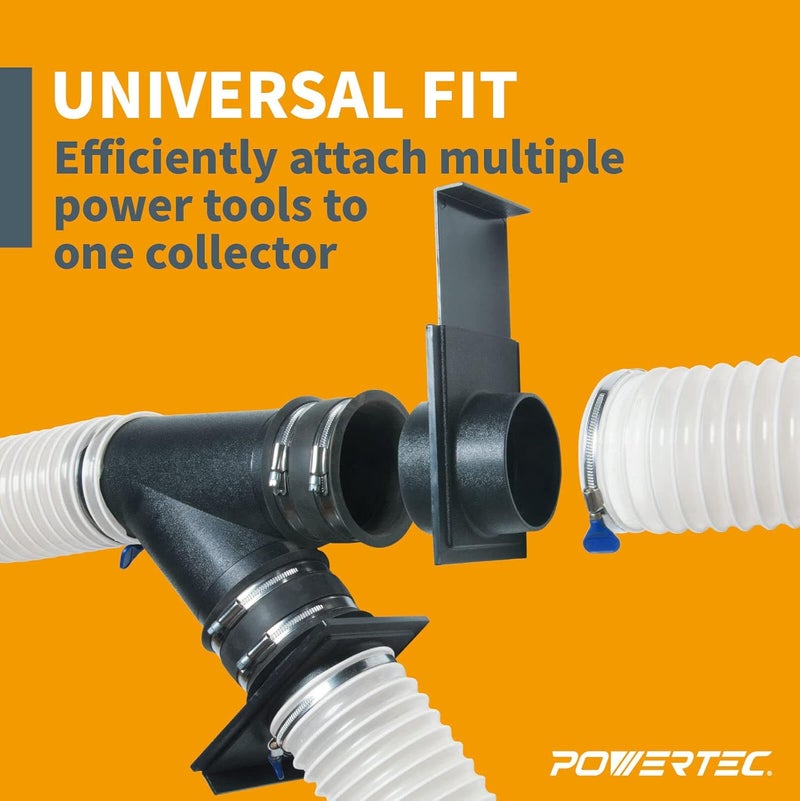 POWERTEC 70108-P2 بوابة تفجير 4 بوصة لجهاز جمع الغبار، ملحقات جمع الغبار، 2 عبوة - Image 3