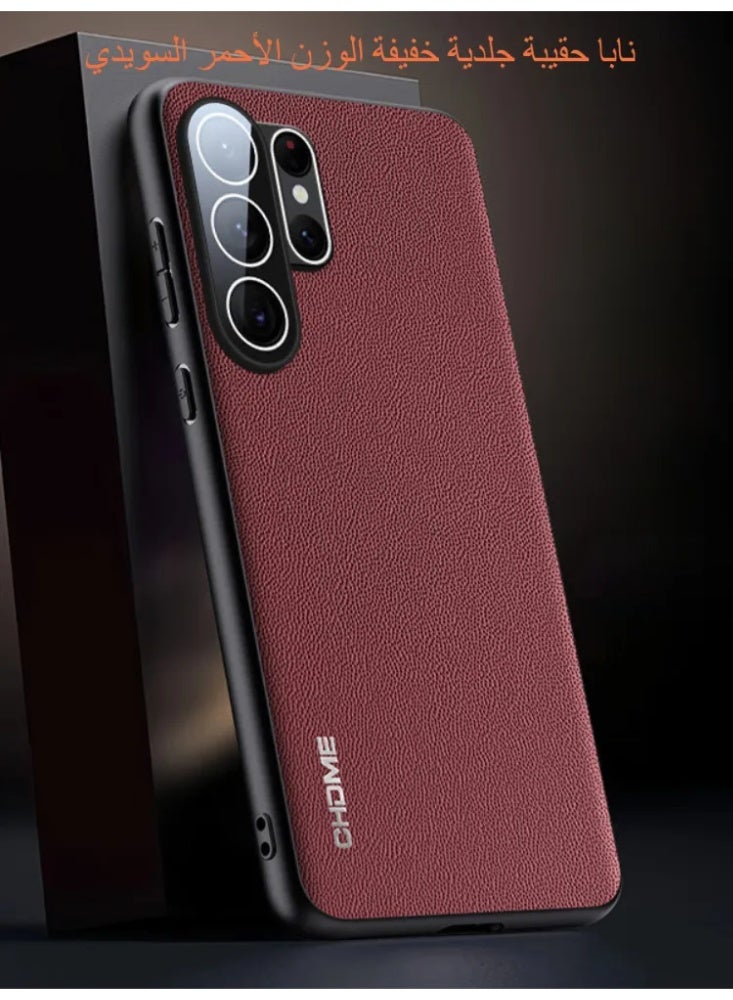 غطاء هاتف بلمسة جلد نابا الفاخر، واقي مضاد للصدمات لهواتف Samsung Galaxy S25/S26 Ultra