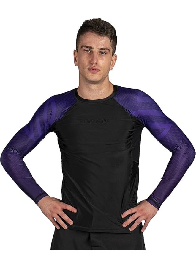 Essential Long Sleeve Compression Shirts For Men | Mma Bjj Athletic Compression Shirt | Men Cross Training Rashguard (X-Large, Purple)