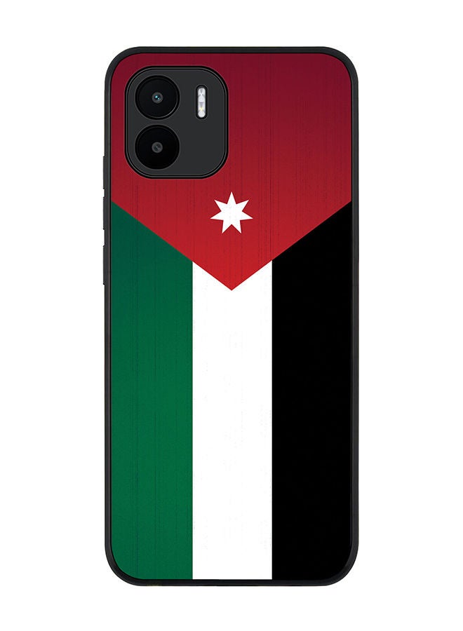 Stylizedd Rugged Black edge case for Xiaomi Redmi A2 / Xiaomi Redmi A1 Slim fit Soft Case Flexible Rubber Edges Anti Drop TPU Gel Thin Cover - Flag Of Jordan - Image 1