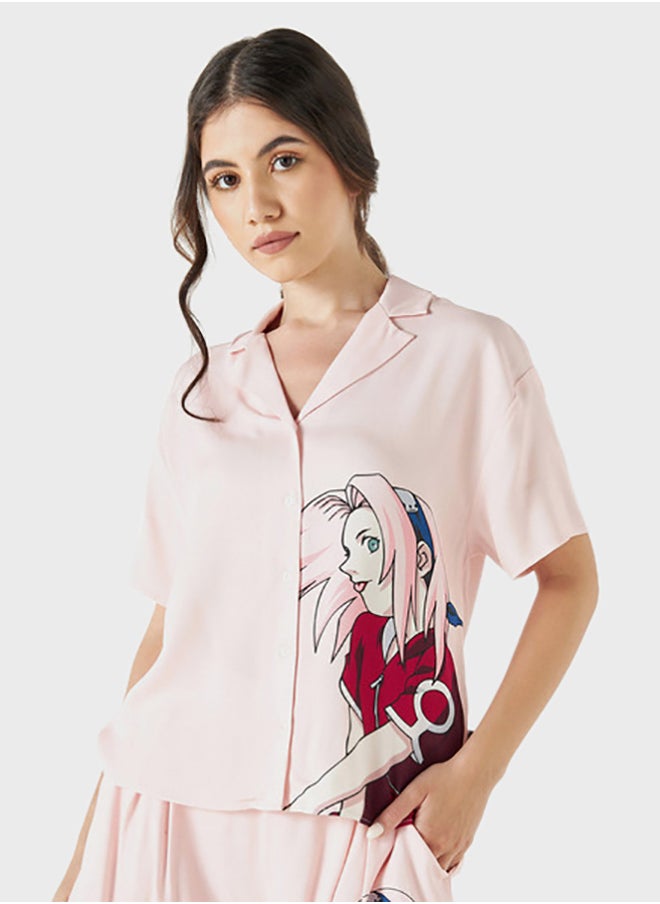 Naruto Sakura Print Shirt with Camp Collar - pzsku/Z00E25FAD9022CDAC038DZ/45/_/1724677228/5dfa9181-9664-46f3-b09c-f7e11eaf6b75