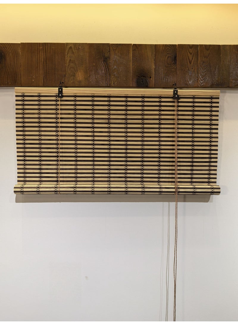 ابلس ستائر بامبو من الخيزران الطبيعي  لون اساسي بيج مع الوان متدخلة سهلة التركيب  معها ادوات التركيب - Image 5