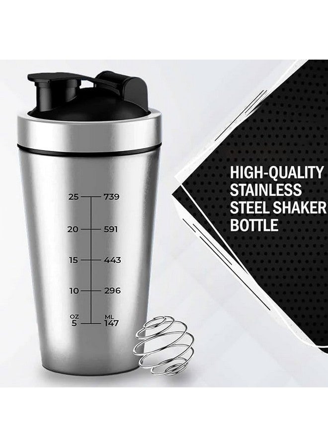 wike Apex FIT-X Gym Shaker Bottle 750ml - 100% Leakproof Design with Knob, Silver | BPA-Free, Includes Wire Whisk Ball & wike Cleaning Cloth | Ideal for Protein Shake, Pre-Post Workout Hydration - Image 4