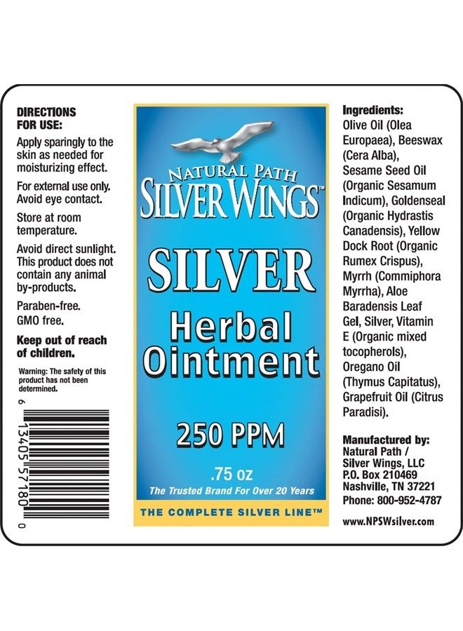 Natural Path Silver Wings Silver Herbal Ointment, 0.75 Fluid Ounce - Skin Soothing Support 0.75oz - Image 2
