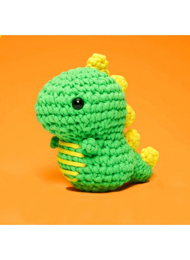 The Woobles - The Woobles Beginners Crochet Kit with Easy Peasy Yarn as seen on Shark Tank - with Step-by-Step Video Tutorials - Fred The Dinosaur - Image 1