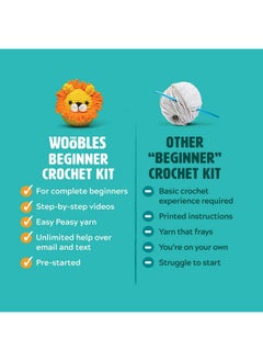 The Woobles The Woobles Beginners Crochet Kit with Easy Peasy Yarn as seen on Shark Tank - with Step-by-Step Video Tutorials - Fred The Dinosaur  - Image 3