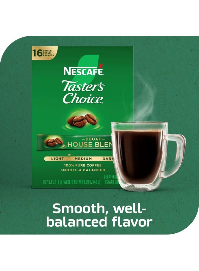 Taster's Choice NESCAFÉ Taster's Choice Instant Coffee Packets, Light Medium Roast Coffee, Decaf House Blend, 8 Boxes (128 Packets) - Image 4