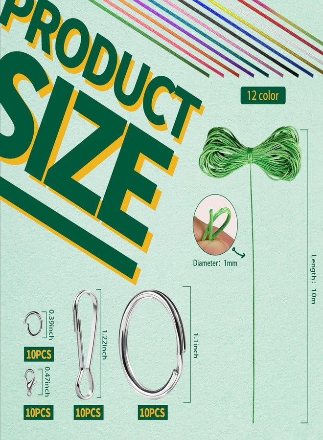 FANDAMEI FDNDAMEI 12 Colors Nylon String for Bracelets, Waxed String for Bracelet Making, Satin Nylon Cord for Jewelry Making, Nylon Beading Thread for Craft, String for Bracelet, Necklace, Knit Craft 12 Rolls - Image 2