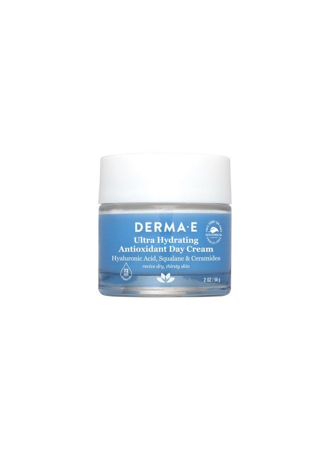 derma-e Derma E Ultra Hydrating Antioxidant Day Cream - Face Moisturizer with Hyaluronic Acid, Squalane, and Ceramides to Smooth and Nourish, Hydrating Face Moisturizer for Sensitive Skin, 2 Fl Oz - Image 1