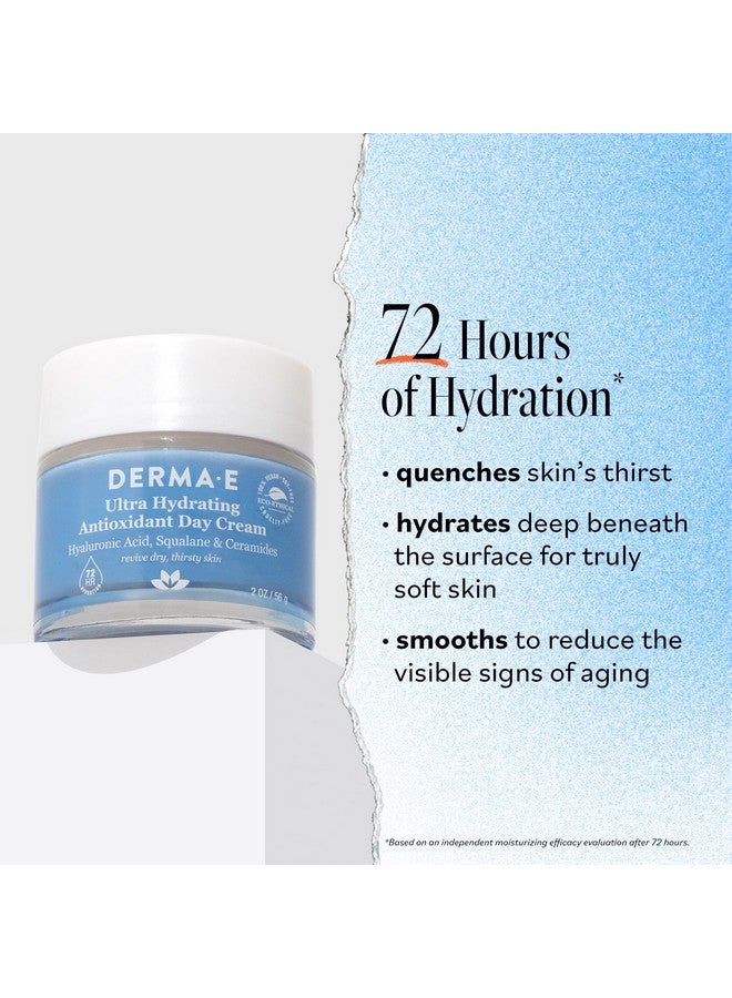derma-e Derma E Ultra Hydrating Antioxidant Day Cream - Face Moisturizer with Hyaluronic Acid, Squalane, and Ceramides to Smooth and Nourish, Hydrating Face Moisturizer for Sensitive Skin, 2 Fl Oz - Image 2