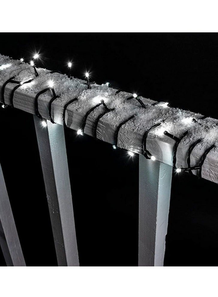 Yuwell 14 Meter 200 LED String Lights Decoration Lights Cool White Light 8 Modes Led Light Black Wire For Home Decorations Ramadan Lights Indoor & Outdoor Decoration Ramadan Decoration Light Diwali Lights Curtain Lights With 3-Pin UK Plug - Image 3